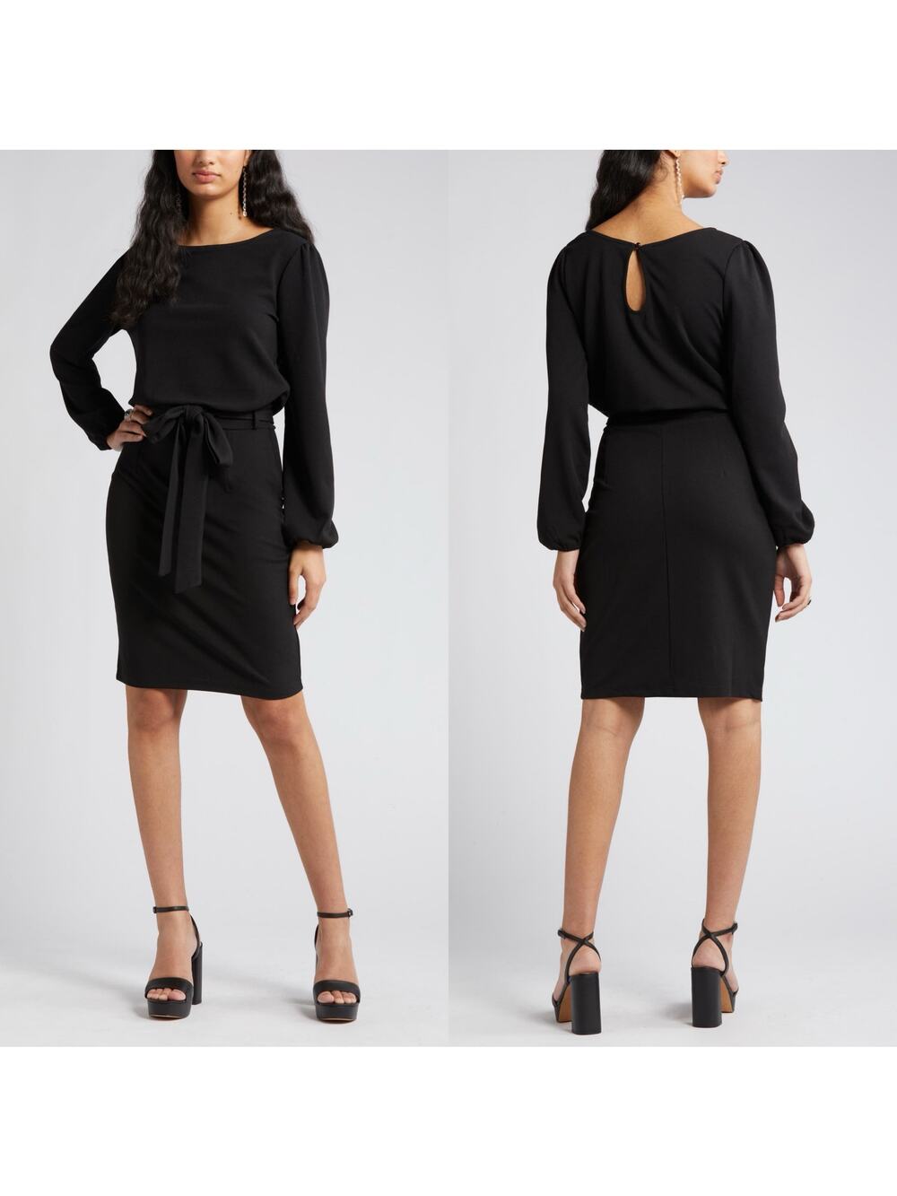 Nikki Lund Women's Black Kate Long Sleeve Knit Dress Size XL X-Large